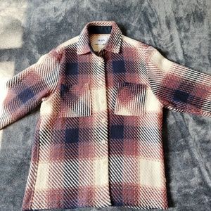 Wax London Whiting Overshirt Rust Ombre Check